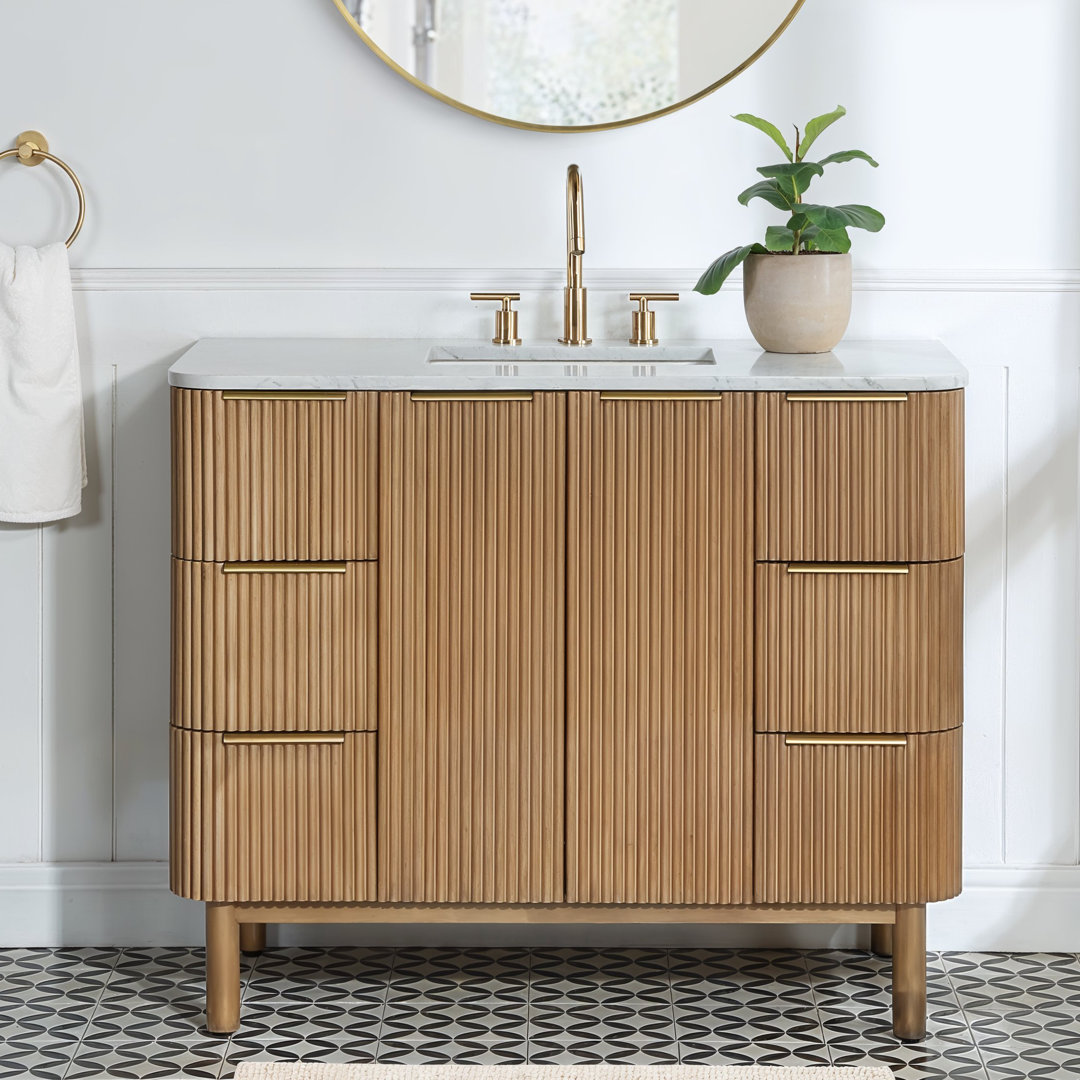 Nova 42" Marble Top Single Sink Bathroom Vanity